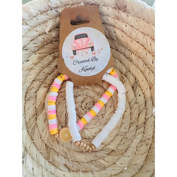 Pink Lemonade Bracelet Set- Set of 3 - Picture 2 of 2